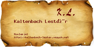 Kaltenbach Lestár névjegykártya